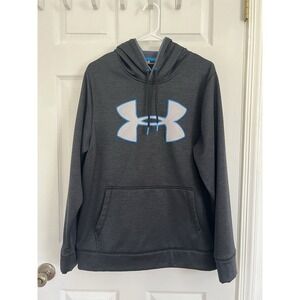Under Armour Mens Medium Gray Storm Hoodie Fleece Pullover Athletic Training